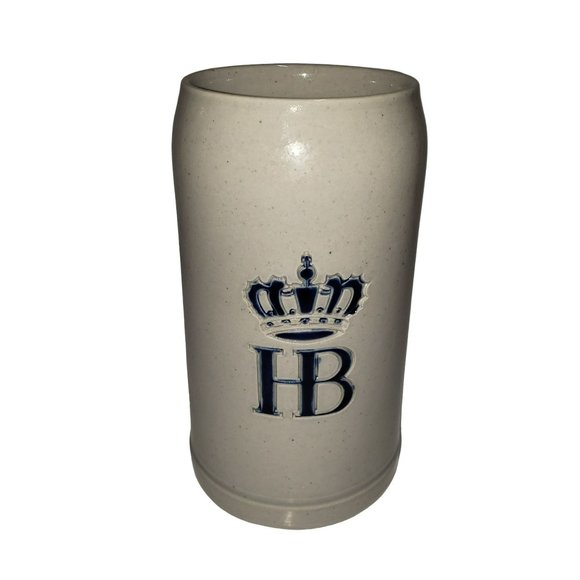 Vintage German Hofbrauhaus Muchen Stoneware Pottery Beer Stein 1L - Picture 1 of 9